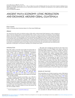 Ancient Maya Economy: Lithic Production and Exchange Around Ceibal, Guatemala