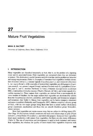 Mature Fruit Vegetables