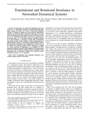 Translational and Rotational Invariance in Networked Dynamical Systems