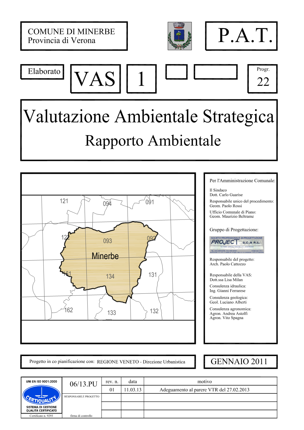 Piano Di Assetto Del Territorio (PAT) Rapporto Ambientale