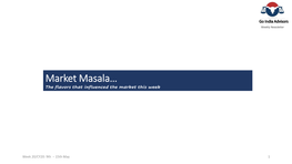 Market Masala… the Flavors That Influenced the Market This Week