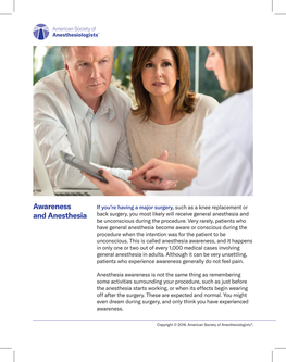 Awareness and Anesthesia (PDF)