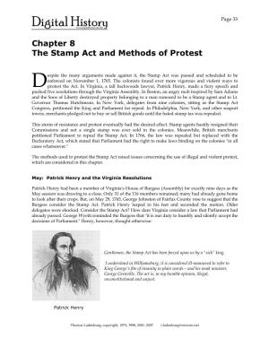 The Stamp Act and Methods of Protest