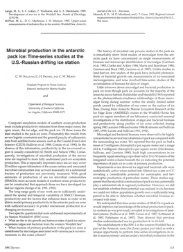 Microbial Production in the Antarctic Pack Ice: Time-Series Studies at the US.-Russian Drifting Ice Station