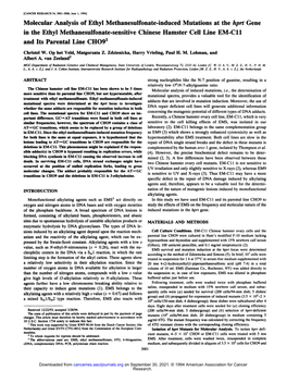 Molecular Analysis of Ethyl Methanesulfonate-Induced