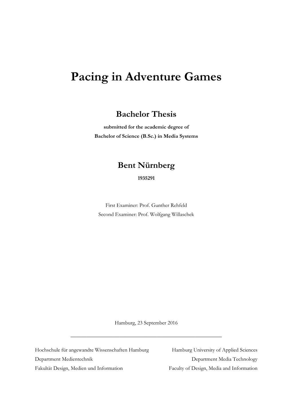 Pacing in Adventure Games