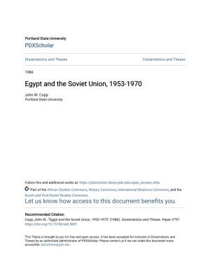 Egypt and the Soviet Union, 1953-1970