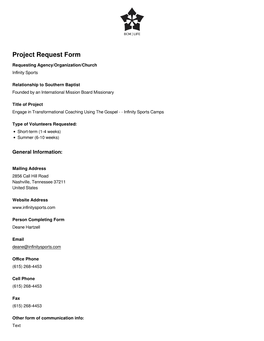 Project Request Form