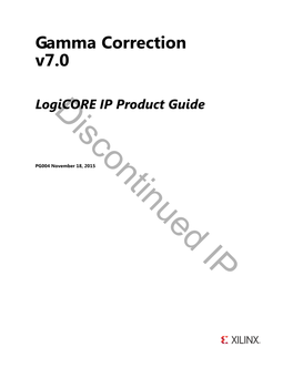 Gamma Correction V7.0 Logicore IP Product Guide (PG004)