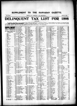 Delinquent Tax List for 1898