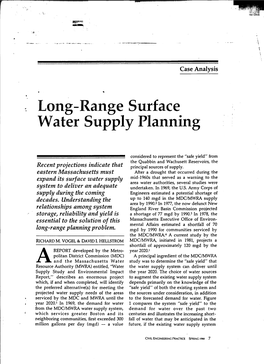Long-Range Water Supply Planning