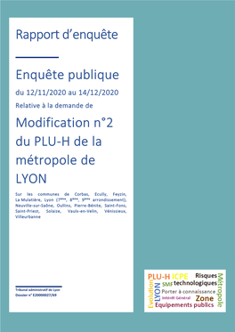 Rapport D'enquête Du Commissaire-Enquêteur Sur La