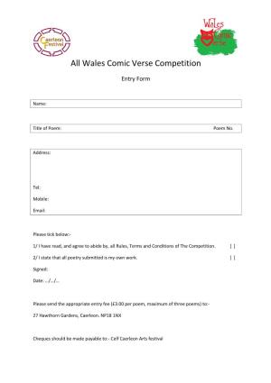 All Wales Comic Verse Competition