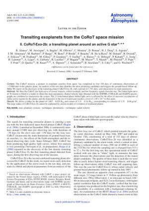 Transiting Exoplanets from the Corot Space Mission II