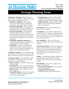 Strategic Planning Terms