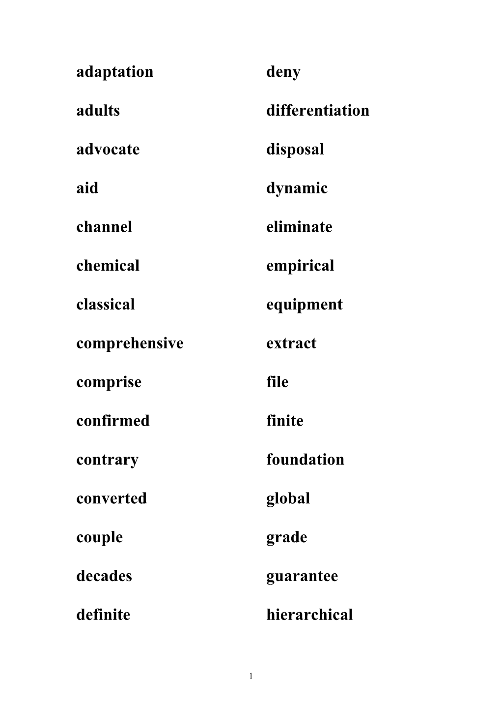 Sublist 7 Of Academic Word List - Most Frequent Words In Families