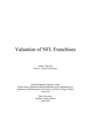 Valuation of NFL Franchises