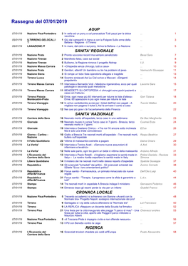 Rassegna Del 07/01/2019