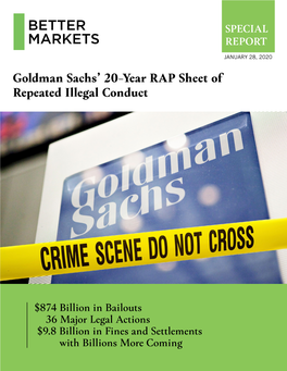 Goldman Sachs' 20-Year RAP Sheet of Repeated Illegal Conduct