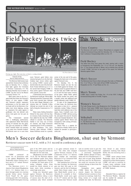 Field Hockey Loses Twice This Week in Sports