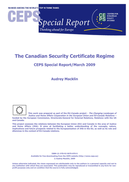 The Canadian Security Certificate Regime