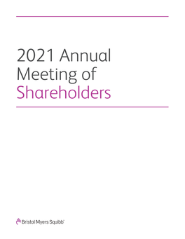 2021 Annual Meeting of Shareholders TABLE of CONTENTS