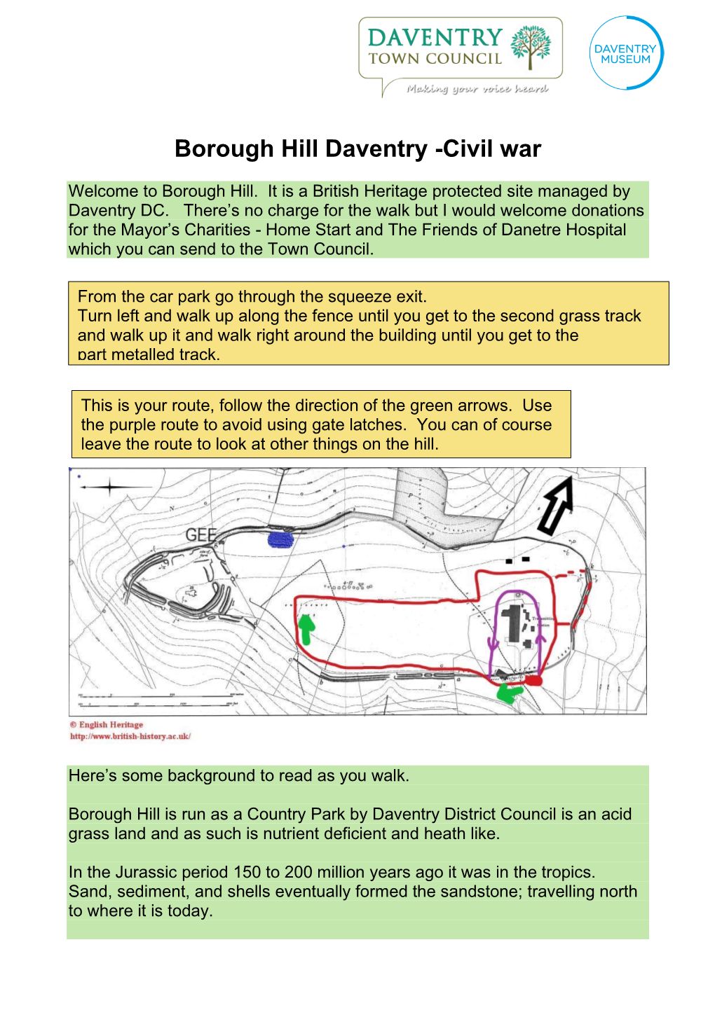 Borough Hill Daventry -Civil War