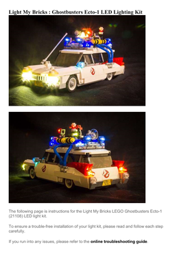 Light My Bricks : Ghostbusters Ecto-1 LED Lighting Kit