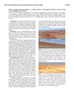 First Landing for Dragonfly: Namib, Sahara and Arabian Desert Analogs for Flat Interdunes on Titan
