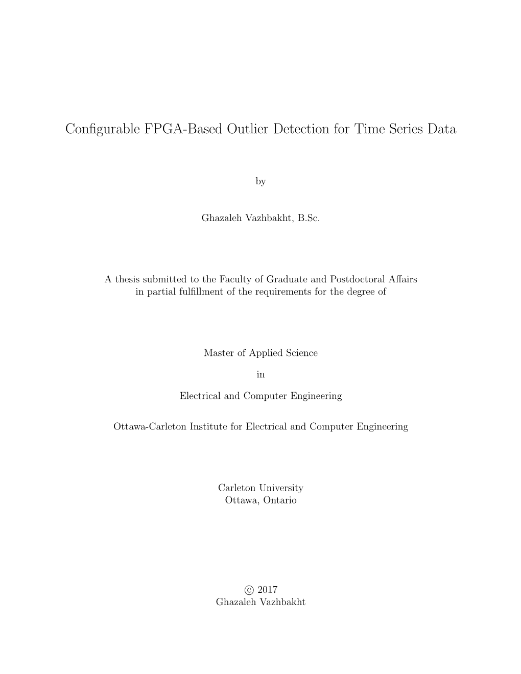 Configurable FPGA-Based Outlier Detection for Time Series Data