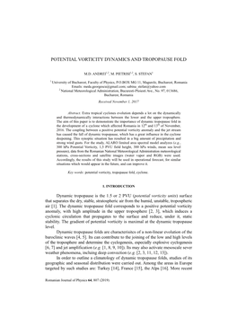 Potential Vorticity Dynamics and Tropopause Fold