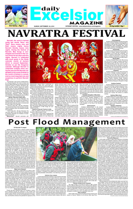 Post Flood Management Dr Ravinder K Jangral Flooding, and Mass Tetanus Vaccination Programs Are Not Indi- Cated