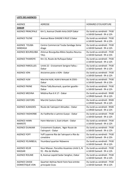 Listes Des Agences ECOBANK Pour Le Paiement Des Frais D'inscription.Pdf