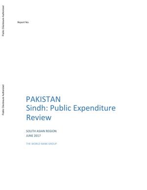 Sindh: Public Expenditure Public Disclosure Authorized Review