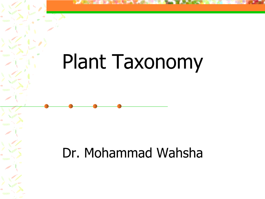 Plant Taxonomy