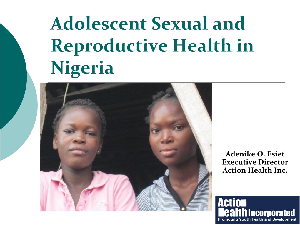 Adolescent Sexual and Reproductive Health in Nigeria