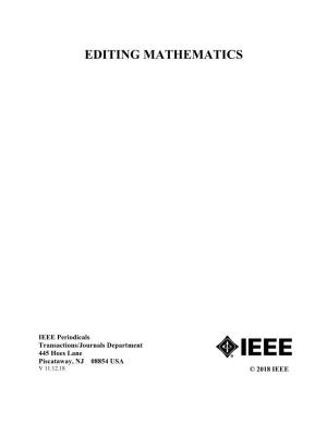 Editing Mathematics