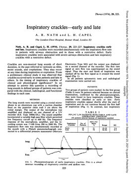 Inspiratory Crackles-Early and Late