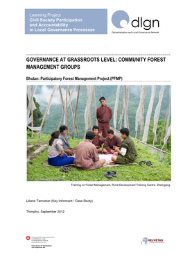 Governance at Grassroots Level: Community Forest Management Groups