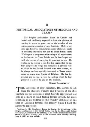 Historical Associations of Belgium and Texas