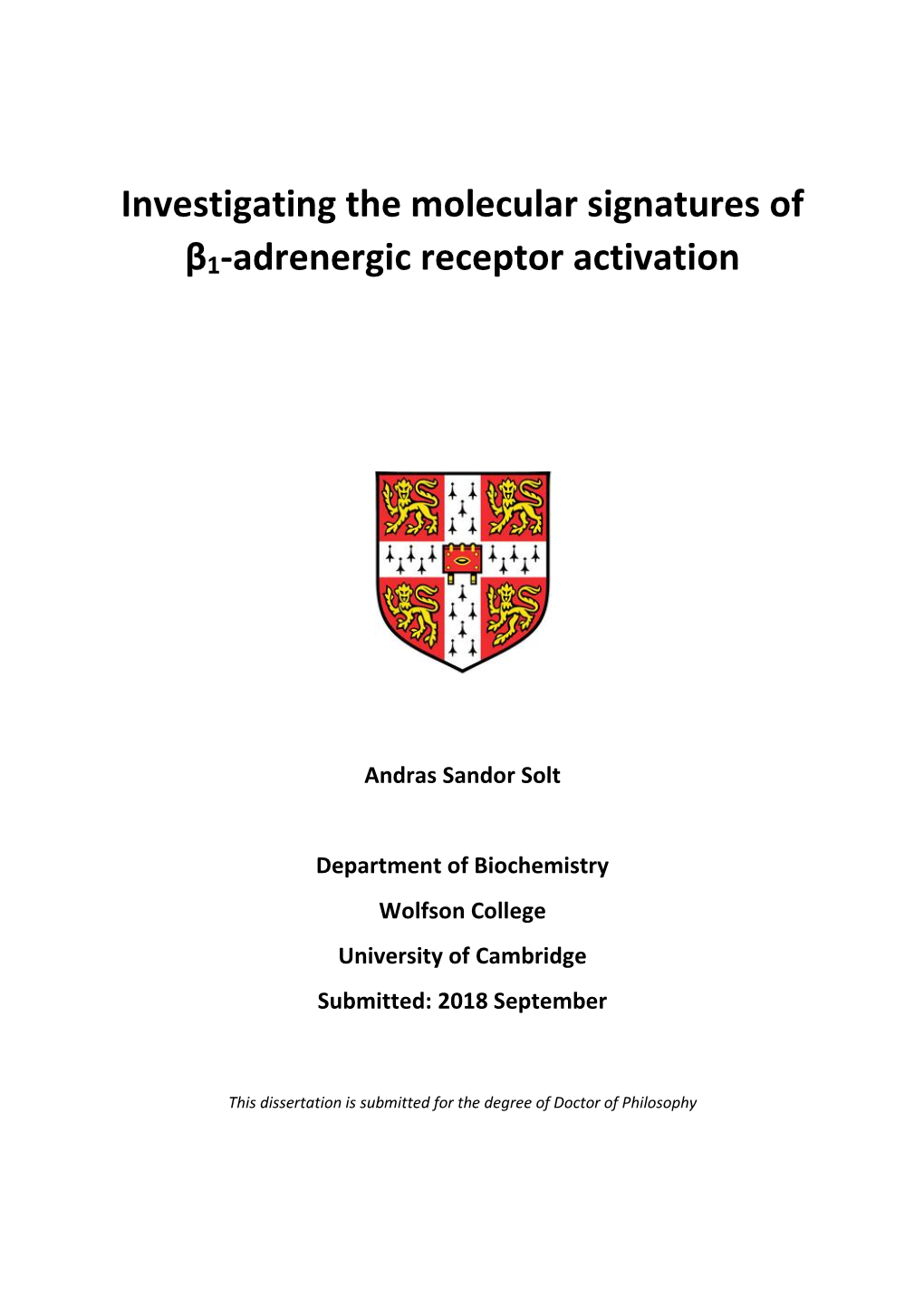 Investigating the Molecular Signatures of Β1-Adrenergic Receptor Activation