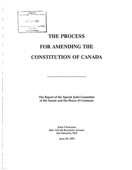The Process for Amending the Constitution of Canada