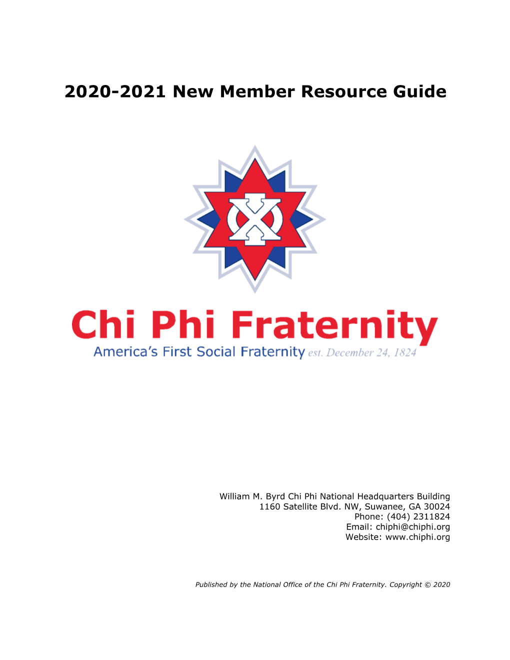 New Member Resource Guide 2020-2021