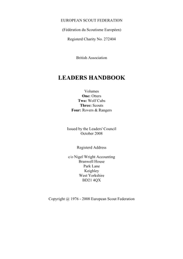Leaders Handbook