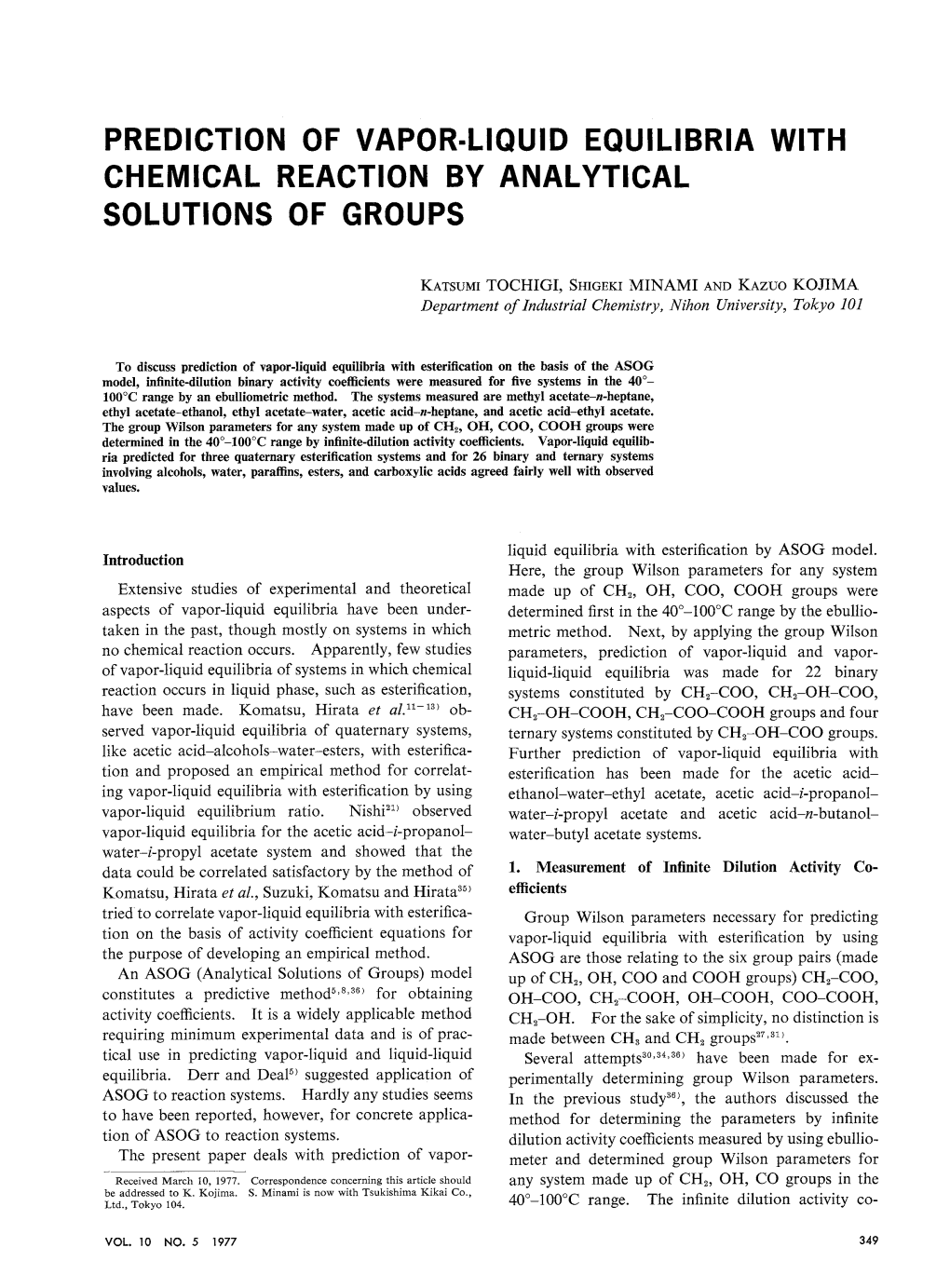 Prediction of Vapor-Liquid Equilibria with Chemical Reaction by Analytical Solutions of Groups