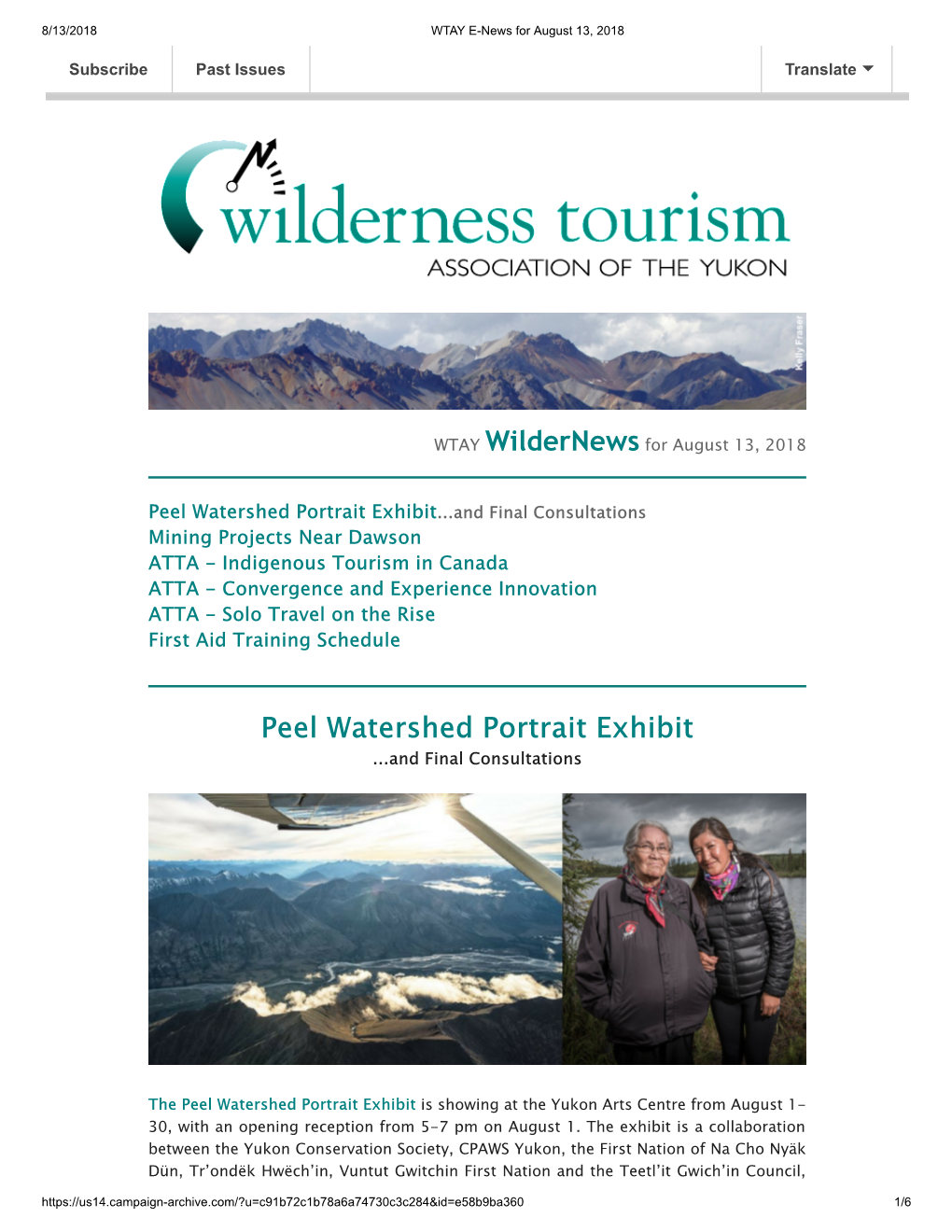 Peel Watershed Portrait Exhibit