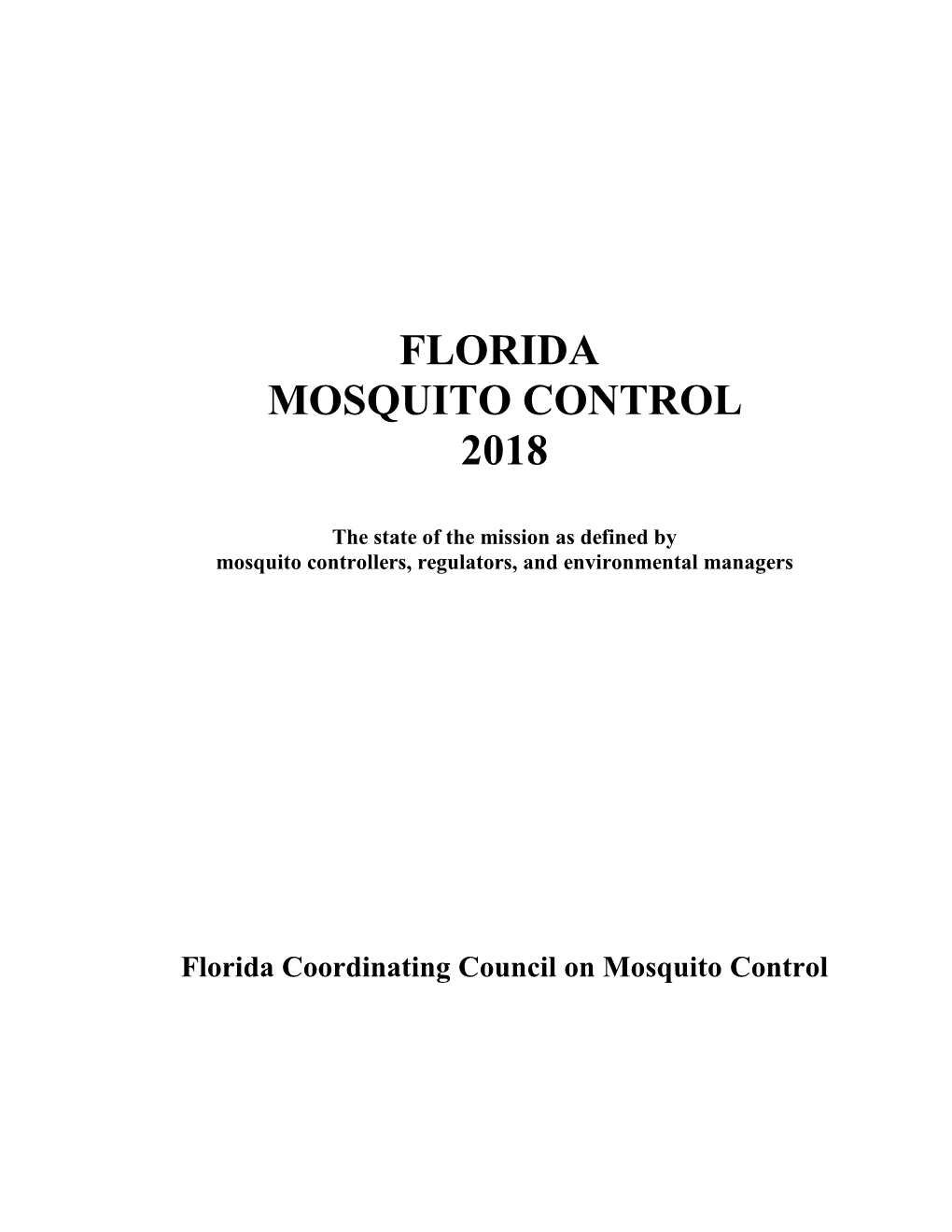 Florida Mosquito Control White Paper 2018