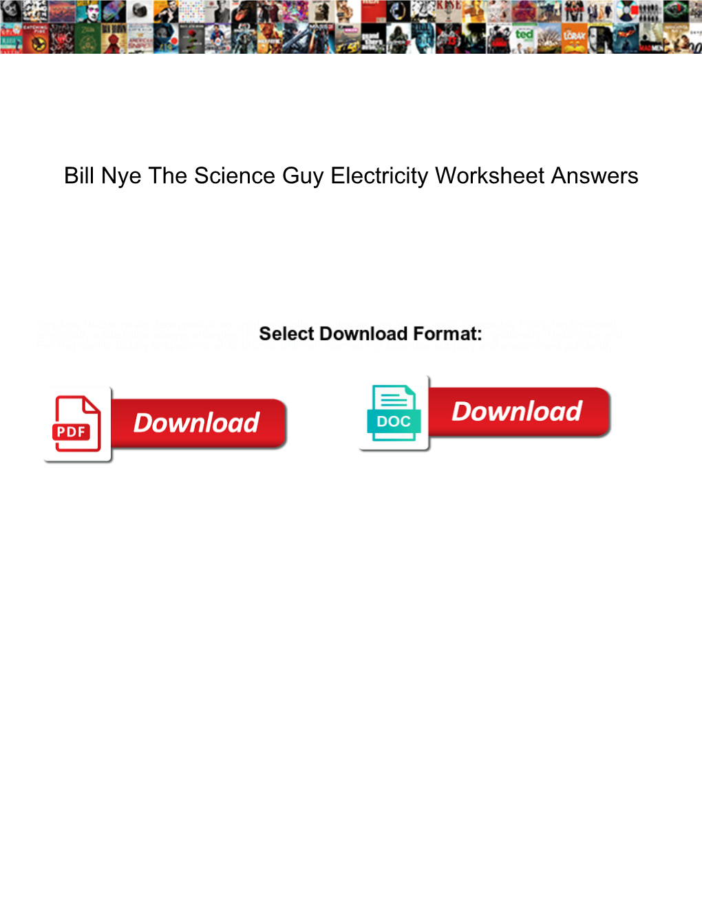 Bill Nye the Science Guy Electricity Worksheet Answers