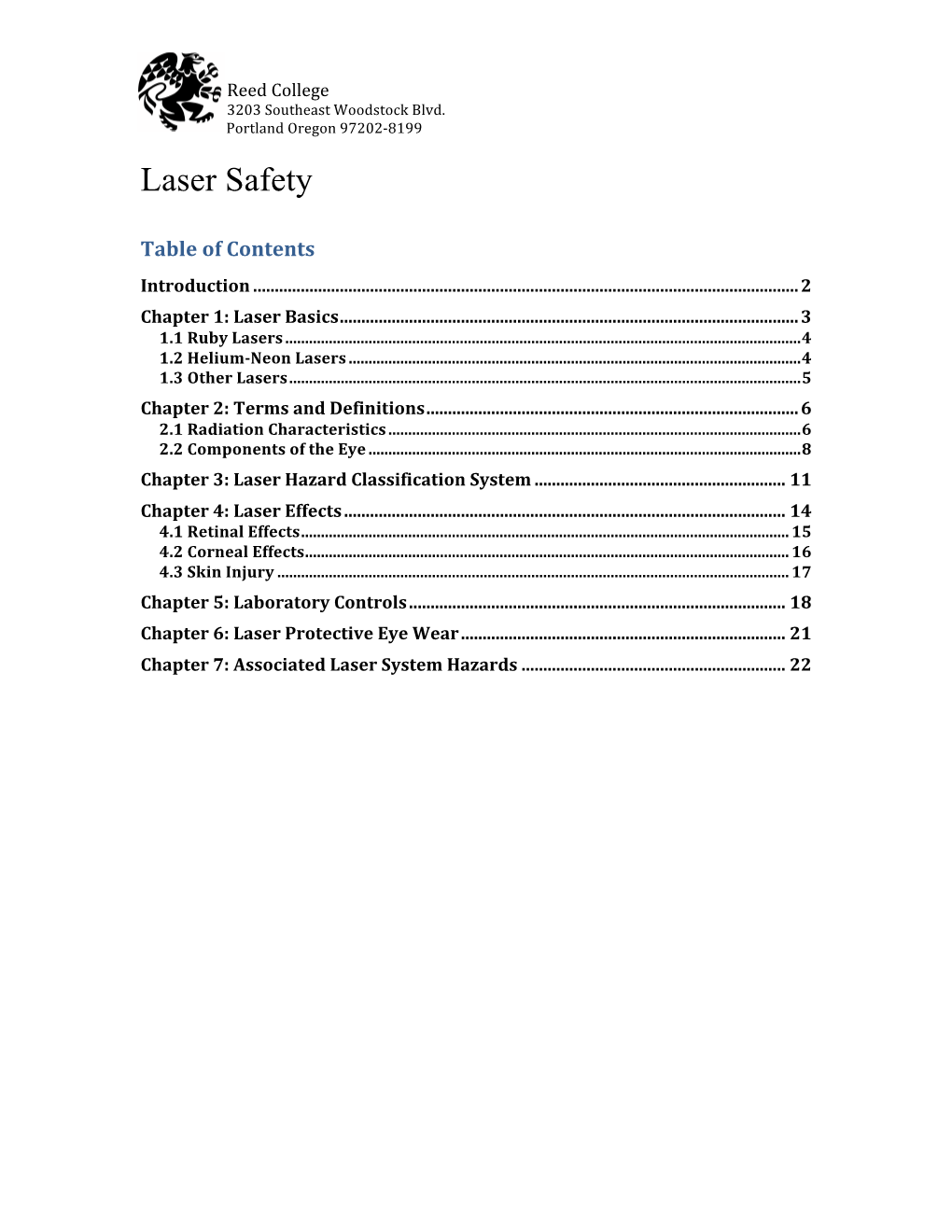 Laser Safety