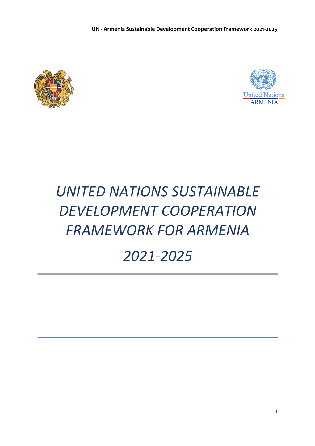 United Nations Sustainable Development Cooperation Framework for Armenia 2021-2025